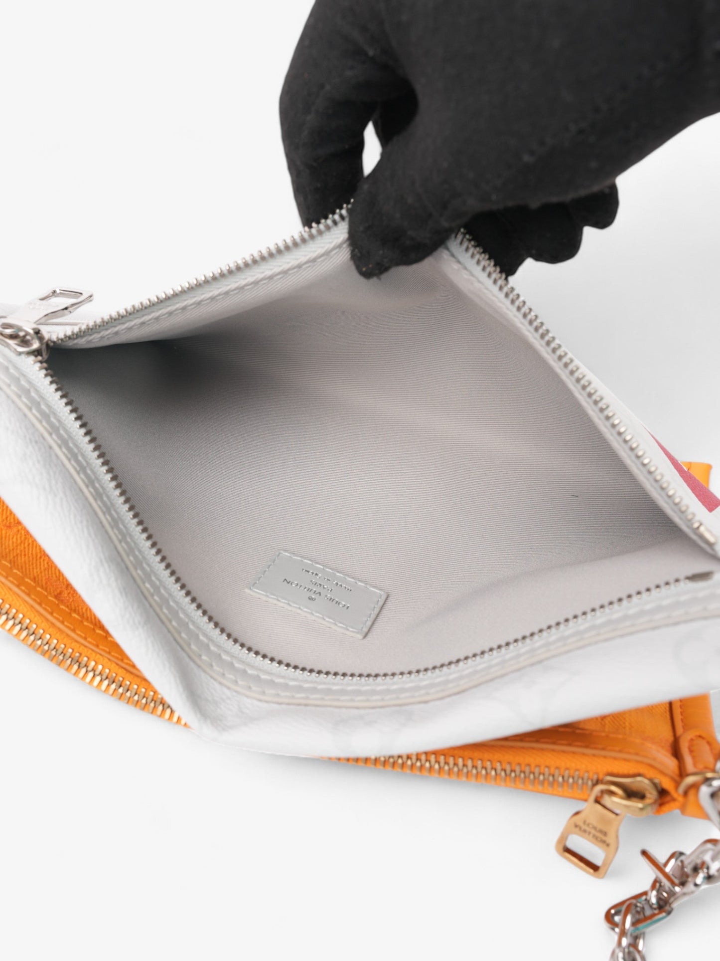 Louis Vuitton Double Flat Messenger Bag Orange / White Monogram Coated Canvas