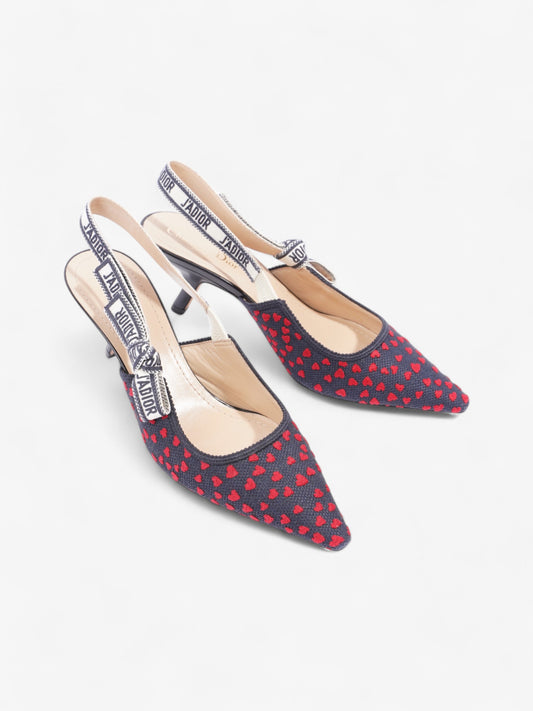 Christian Dior J'Adior Slingback Pump 65 Navy / Red Technical Fabric EU 41.5 UK 8.5
