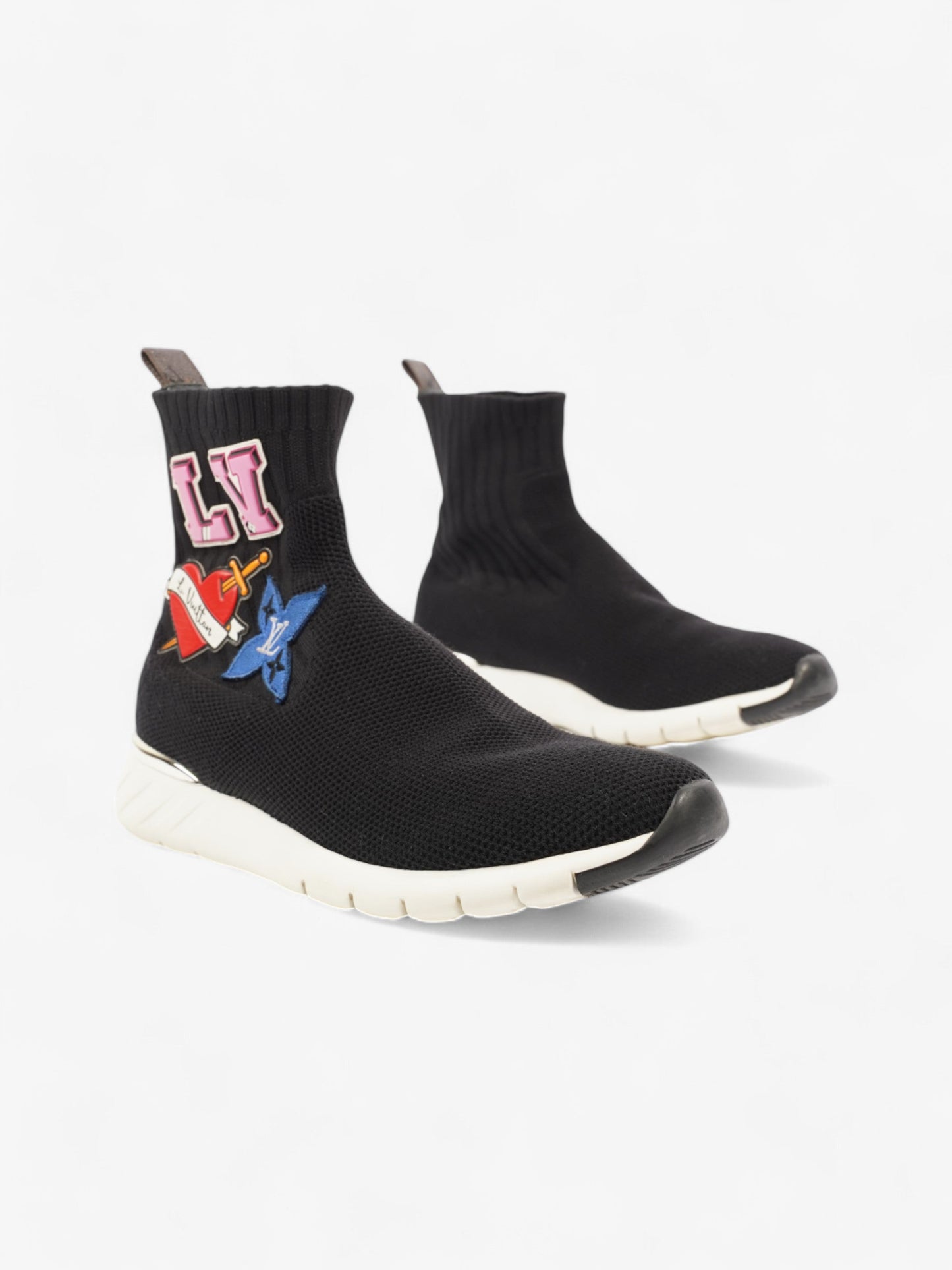 Louis Vuitton Heart Sock Sneakers Black / Multicolour Cotton EU 38 UK 5