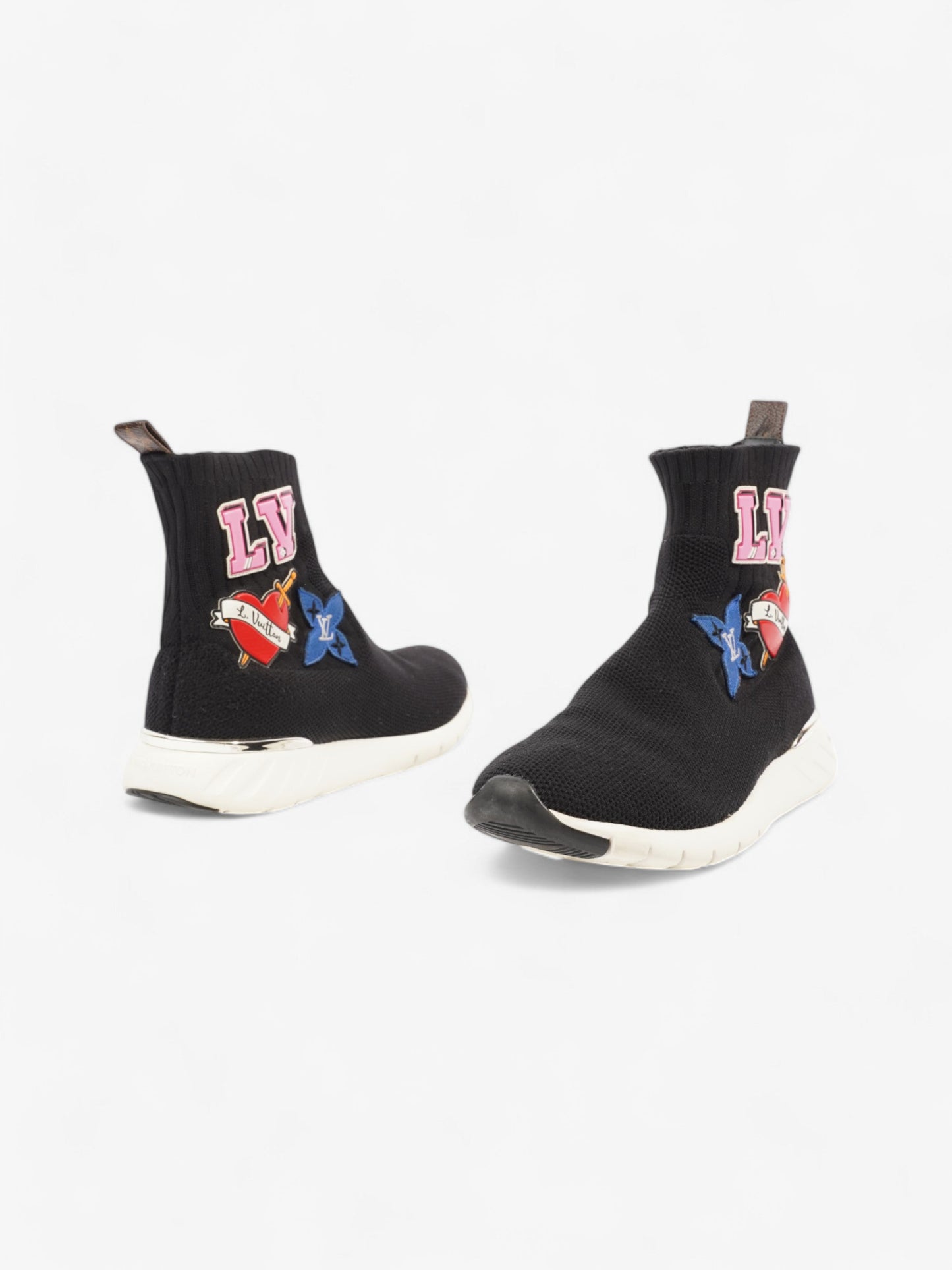 Louis Vuitton Heart Sock Sneakers Black / Multicolour Cotton EU 38 UK 5