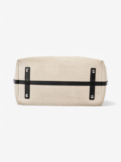 Burberry Marais Belt Tote Natural / Black Cotton Medium