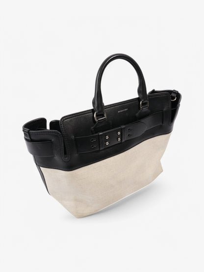 Burberry Marais Belt Tote Natural / Black Cotton Medium