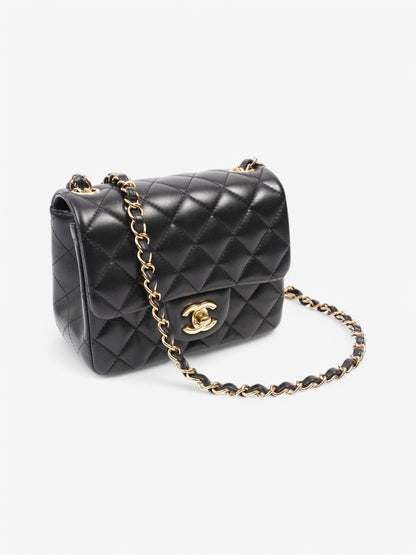 Chanel Classic Square Flap Black Lambskin Leather Mini