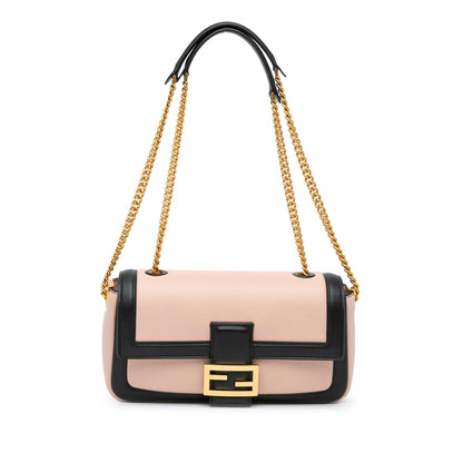 Fendi Bicolor Leather Chain Midi Baguette (SHG-AZNVmi)