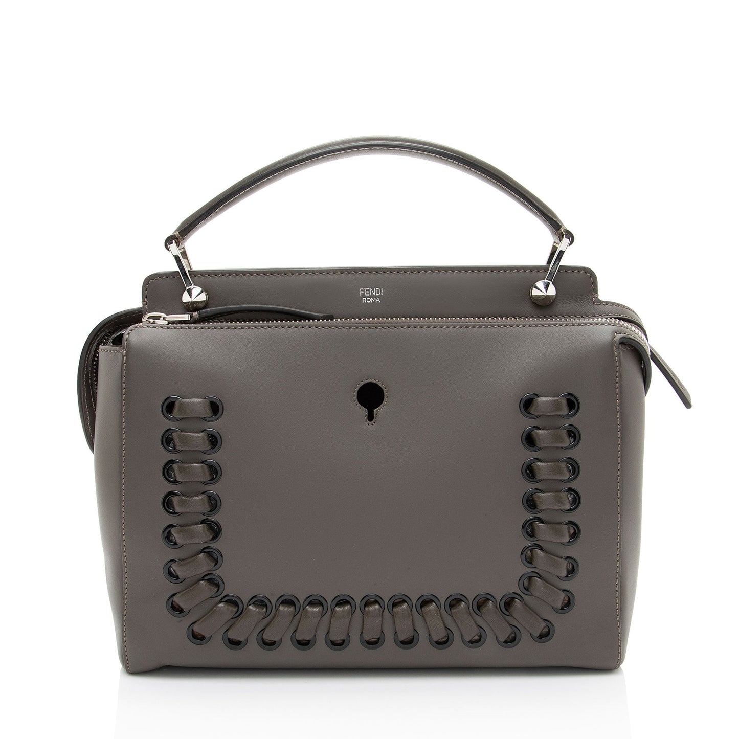 Fendi Calfskin Whipstitch Dotcom Medium Satchel