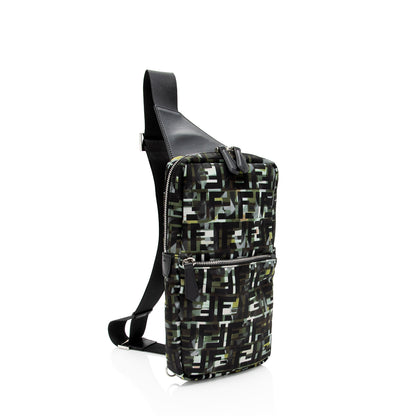 Fendi Camouflage FF Nylon Sling Bag