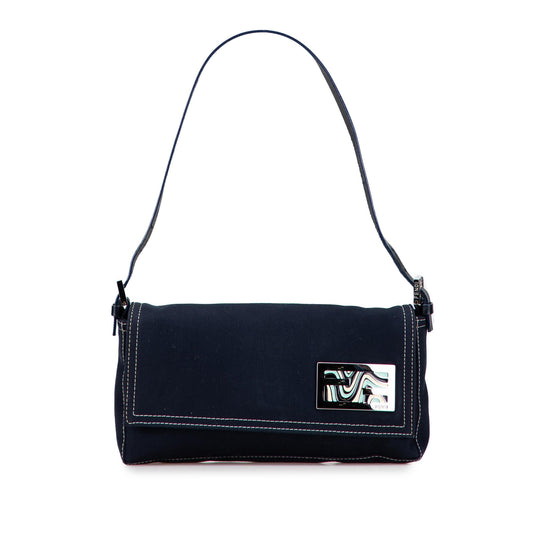 Fendi Canvas FF Marble Baguette Shoulder Bag