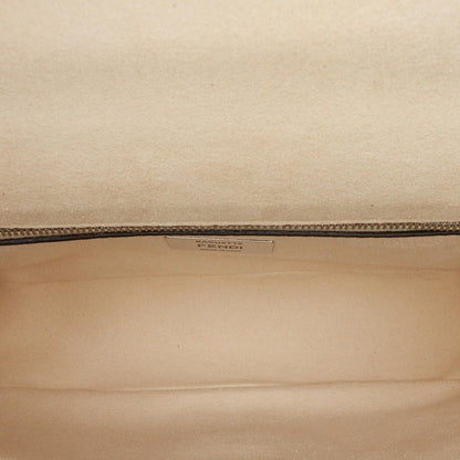 Fendi FF Chenille and Leather Chain Midi Baguette