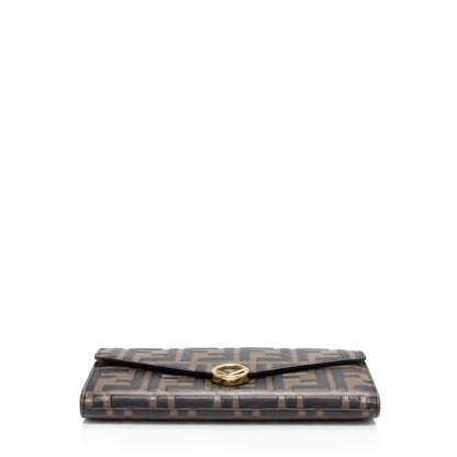 Fendi FF Embossed 1974 Continental Envelope Wallet on Chain (SHF-Vm6c4g)