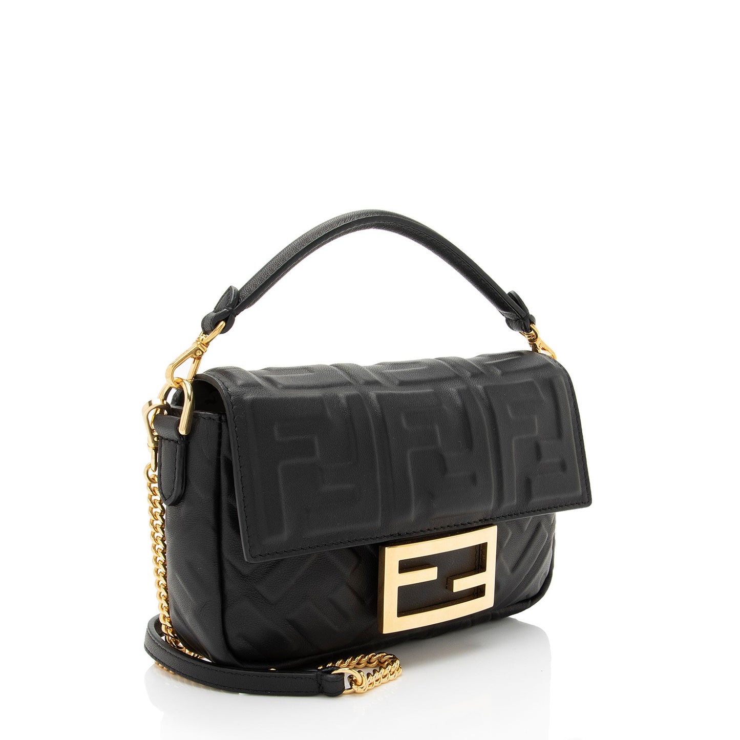 Fendi FF Embossed 1974 Mini Baguette Shoulder Bag