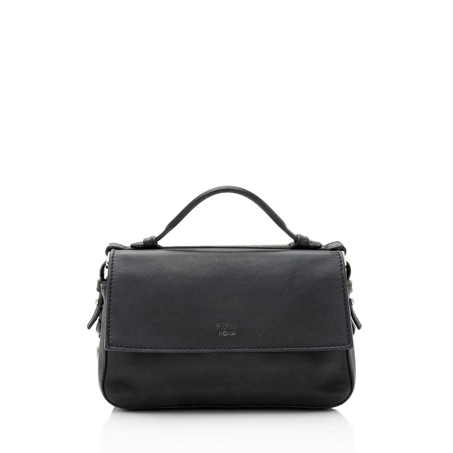 Fendi FF Embossed Calfskin Double Micro Baguette Bag (SHF-yQ8d8d)