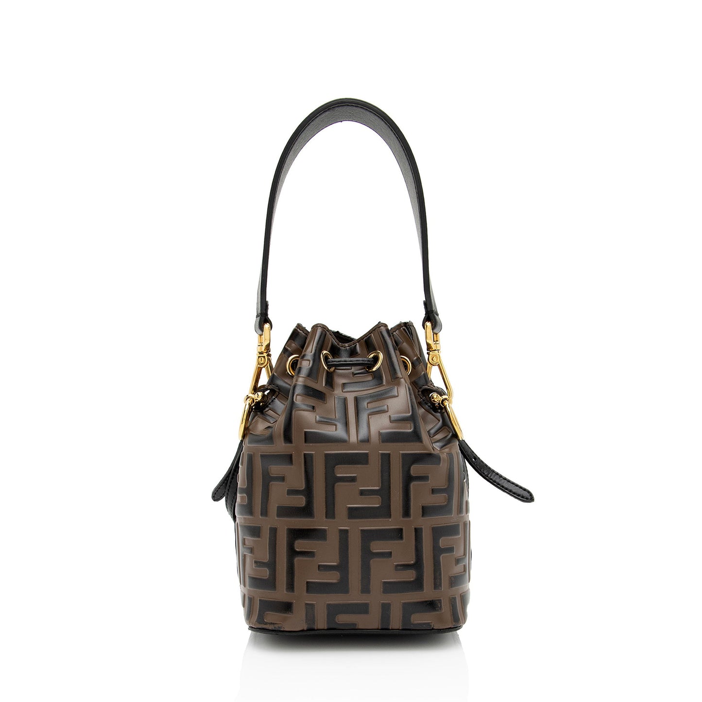 Fendi FF Embossed Calfskin Mon Tresor Mini Bucket Bag (SHF-mo1hOL)