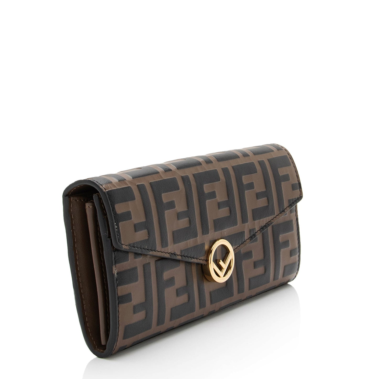 Fendi FF Embossed Leather F is Fendi Continental Wallet (SHF-WjgAL8)
