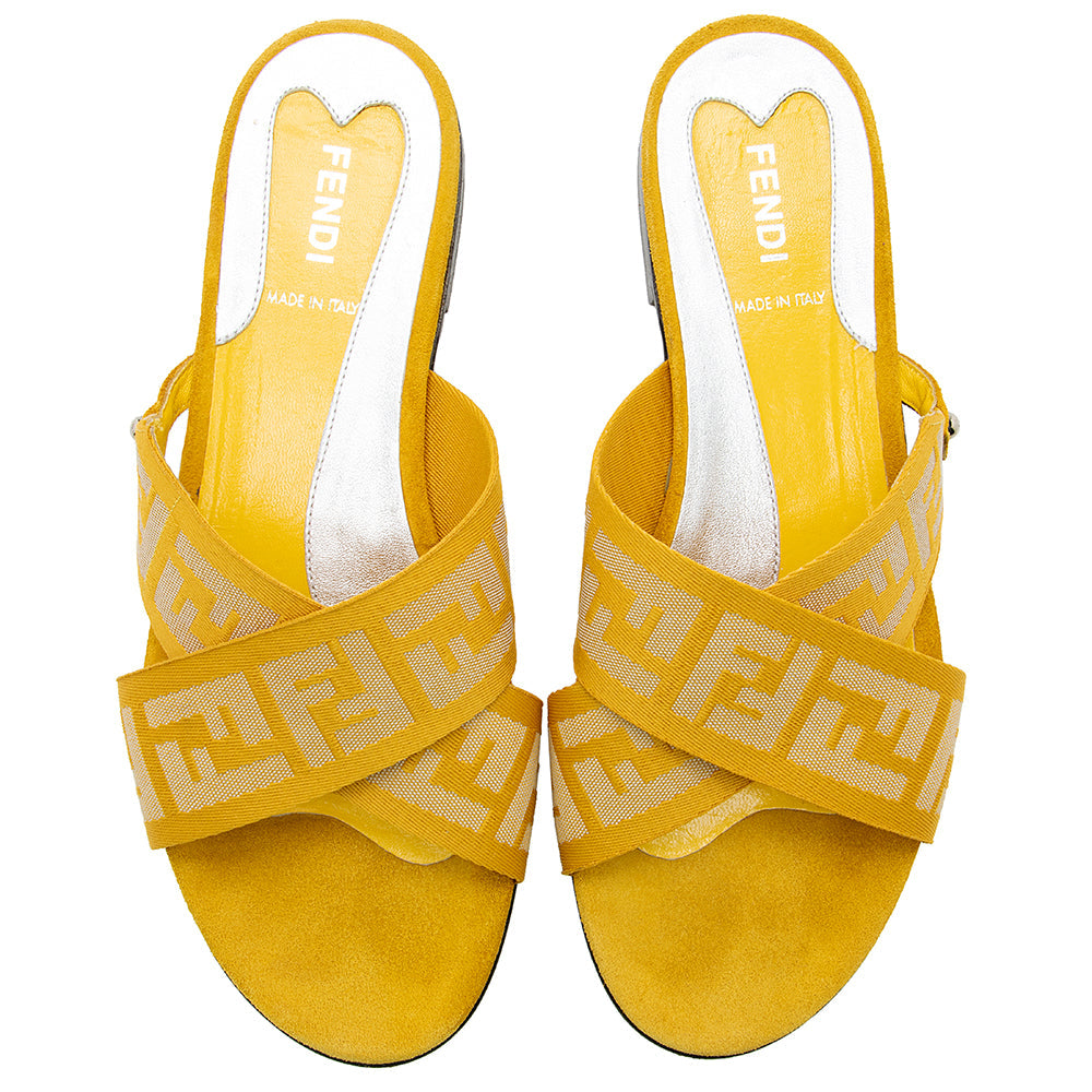 Fendi FF Slide Sandals - Size 7 / 37 (SHF-17944)
