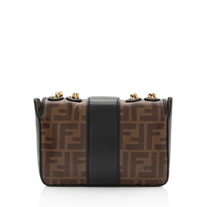 Fendi FF Spalmati 1974 Double F Mini Shoulder Bag (SHF-CKdmaW)