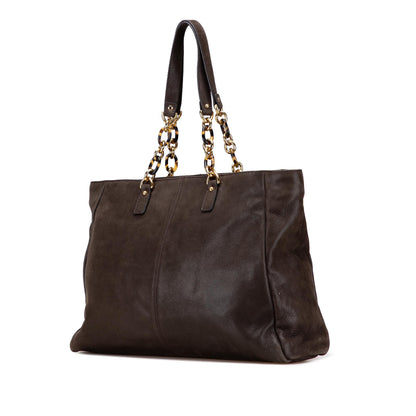 Fendi Iridescent Leather Chain Tote