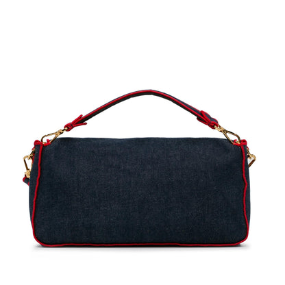 Fendi Large Denim Baguette Satchel (SHG-0IShmW)