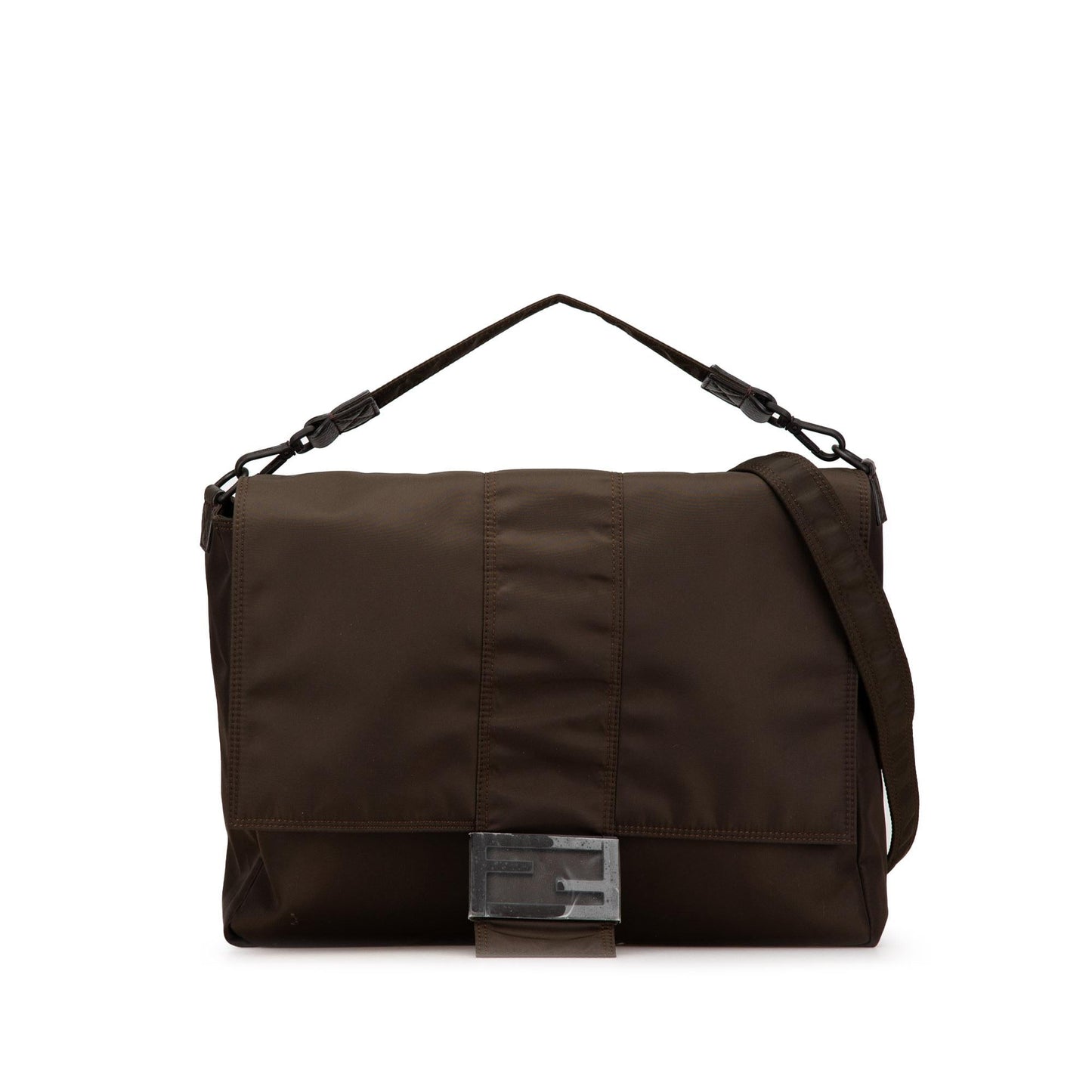 Fendi Large Econyl Nylon Baguette Satchel