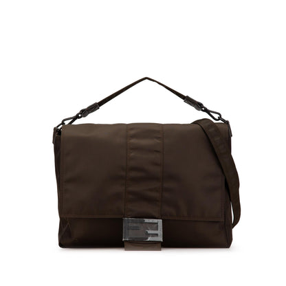 Fendi Large Econyl Nylon Baguette Satchel
