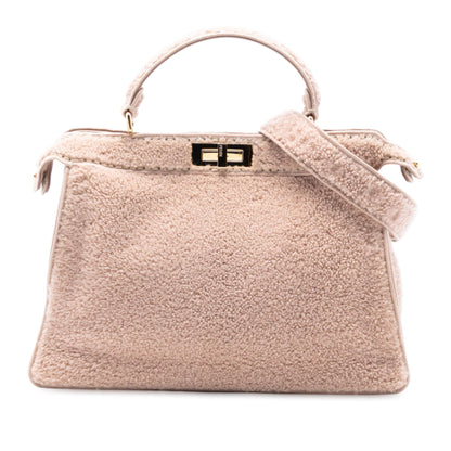 Fendi Large Shearling Peekaboo ISeeU Satchel