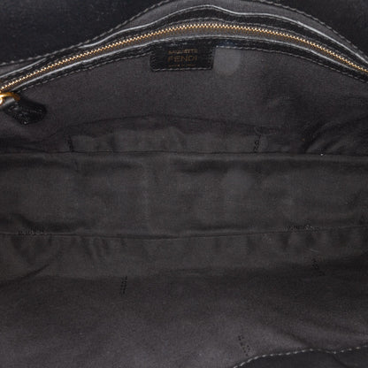 Fendi Large Zucca Embossed Leather Baguette Satchel (SHG-jLAnxb)