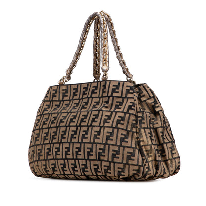Fendi Large Zucca Metallic Lurex Mia Chain Tote