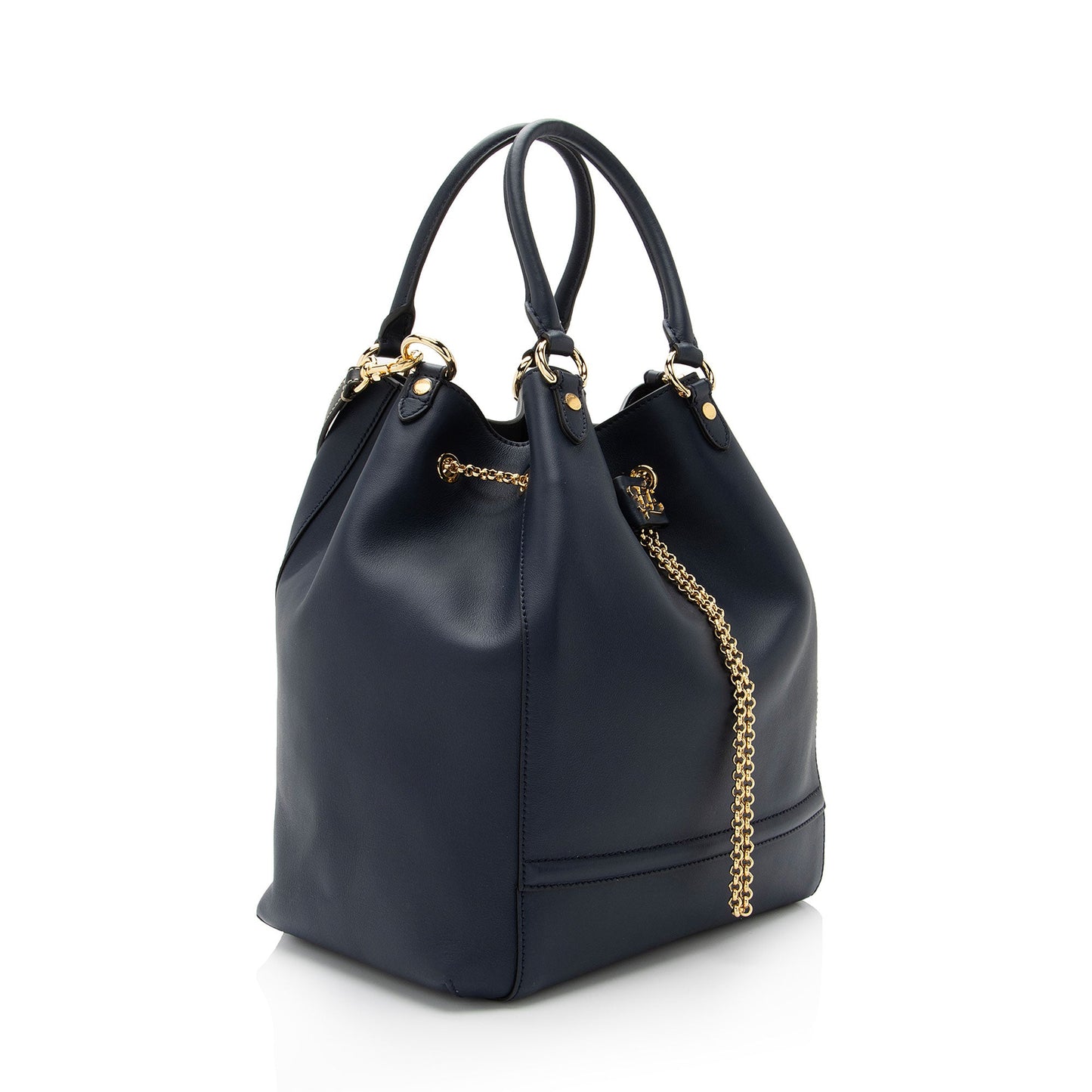 Fendi Leather Karligraphy Chain Bucket Bag