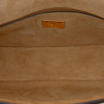 Fendi Leather Metal Stitch Baguette Satchel
