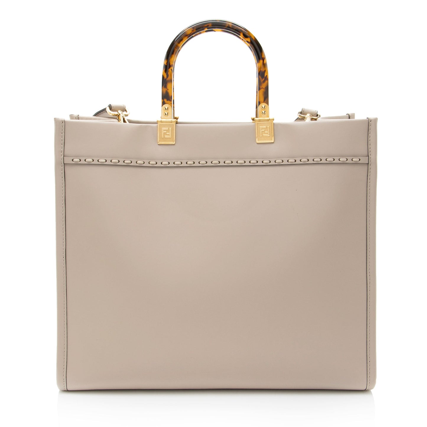 Fendi Leather Python Sunshine Medium Shopper Tote