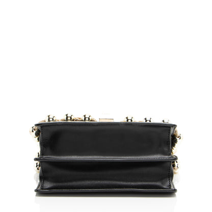 Fendi Leather Ribbon Pearl Lace Up Liberty Small Kan I Shoulder Bag