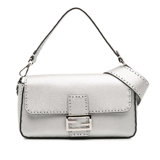 Fendi Leather Selleria Baguette Satchel