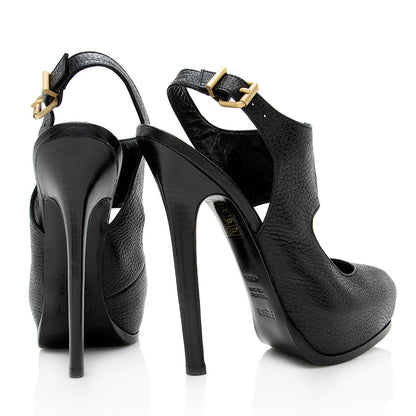 Fendi Leather Slingback Pumps - Size 6.5 / 36.5 (SHF-18130)