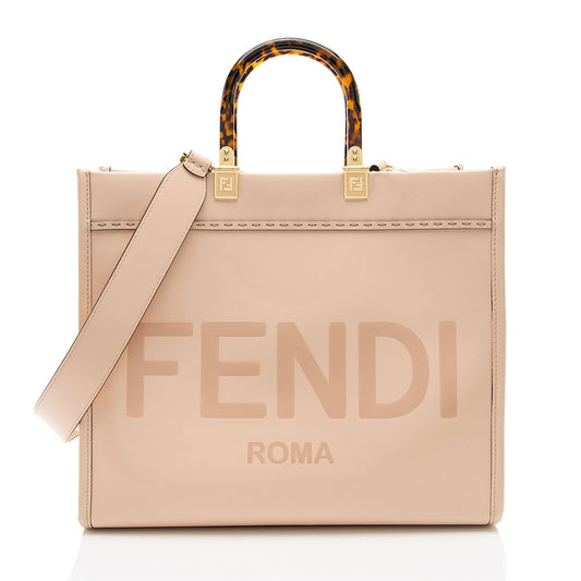 Fendi Leather Sunshine Medium Shopper Tote