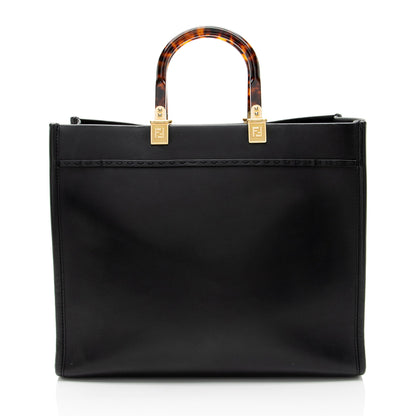 Fendi Leather Sunshine Medium Shopper Tote