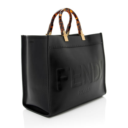 Fendi Leather Sunshine Medium Shopper Tote