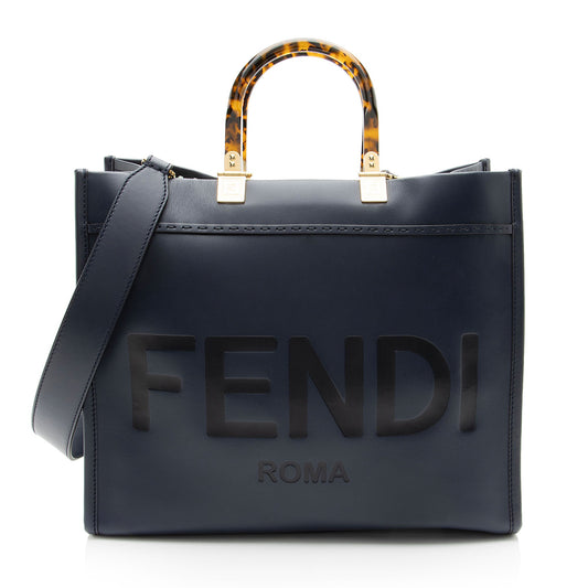 Fendi Leather Sunshine Medium Shopper Tote