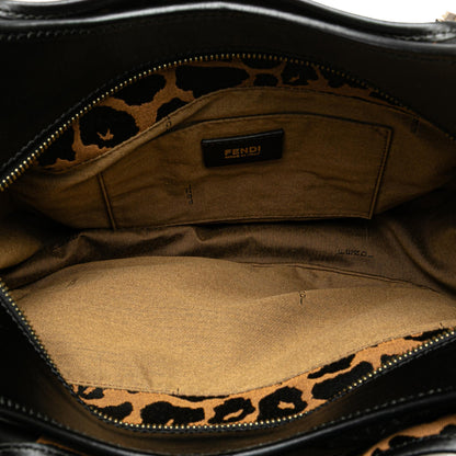 Fendi Leopard Print Chef Canvas Handbag
