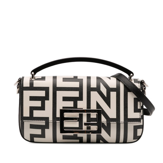 Fendi Marc Jacobs Nappa Vitello King Logo Print Baguette Phone Pouch Satchel