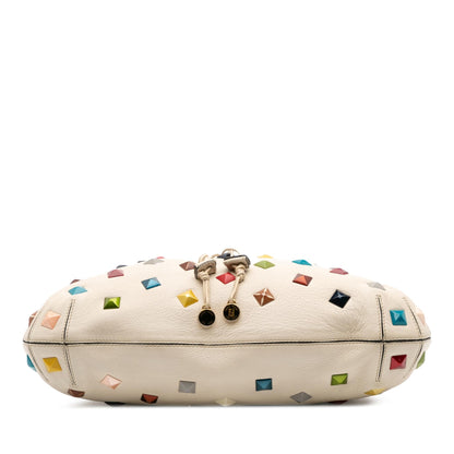 Fendi Medium Studded Leather B Fab Drawstring Tote