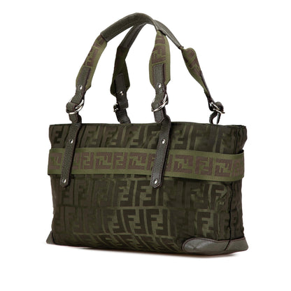 Fendi Medium Zucca Nylon Zip Code Handbag