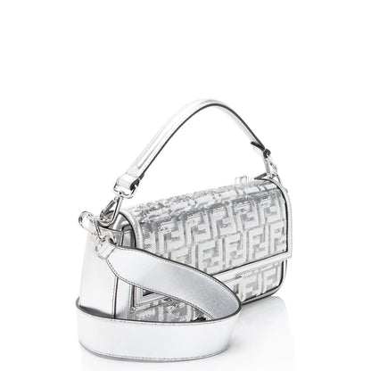 Fendi Metallic Leather FF Sequin PVC Baguette Medium Shoulder Bag