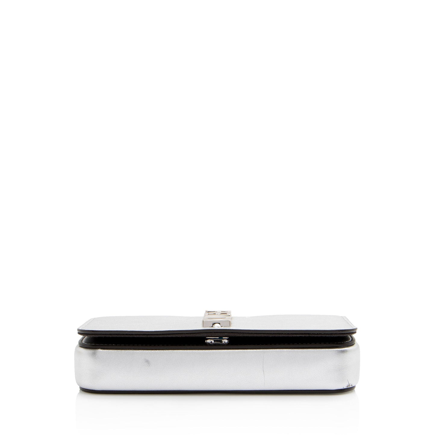Fendi Metallic Leather Fendigraphy Wallet on Chain (SHF-yqnbzv)