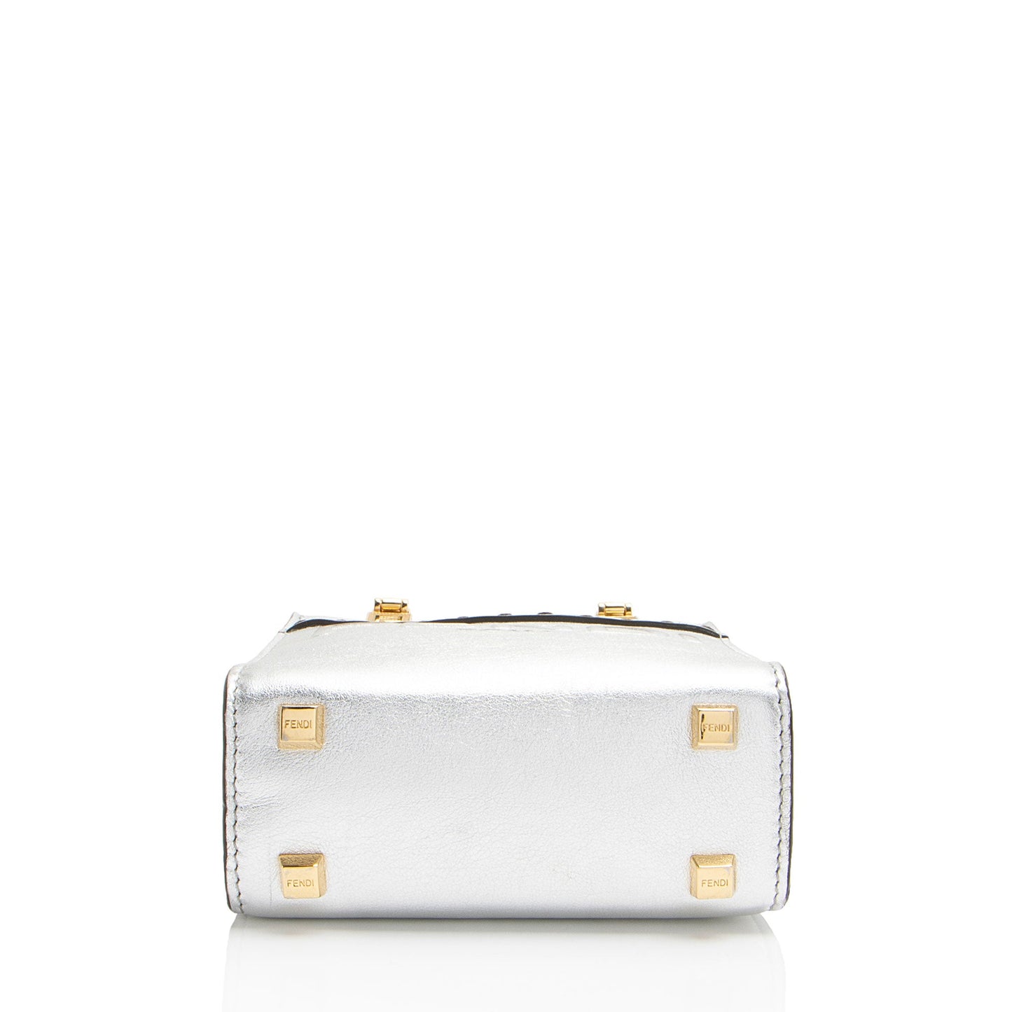 Fendi Metallic Leather Sunshine Mini Shopper Tote