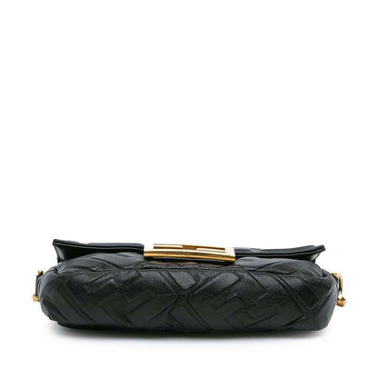 Fendi Mini Zucca Embossed Leather Baguette Satchel (SHG-CD0Erc)