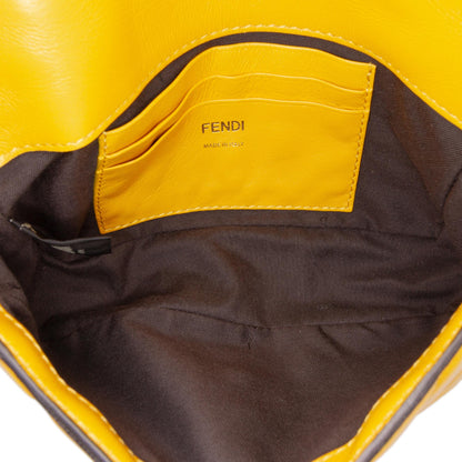 Fendi Mini Zucca Embossed Leather Baguette Satchel