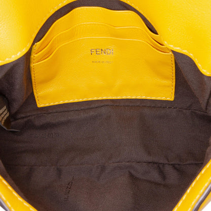 Fendi Mini Zucca Embossed Leather Baguette Satchel