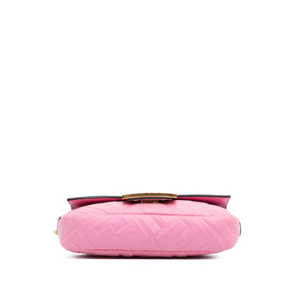 Fendi Mini Zucca Embossed Leather Baguette Satchel