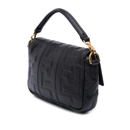 Fendi Mini Zucca Embossed Leather Baguette Satchel