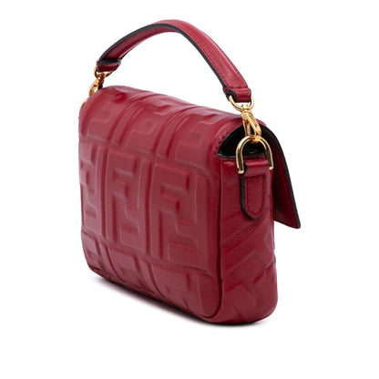 Fendi Mini Zucca Embossed Leather Baguette Satchel