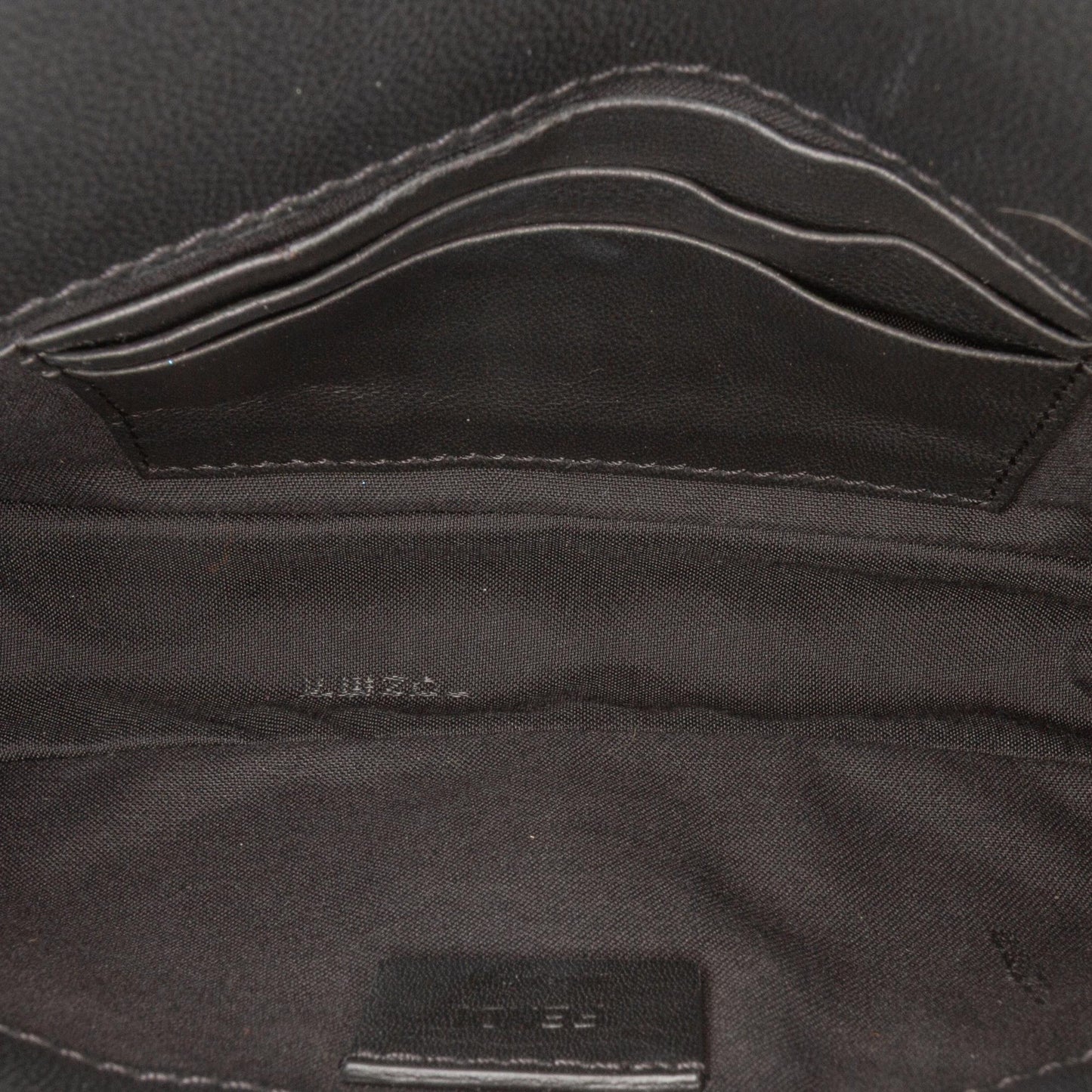 Fendi Mini Zucca Embossed Leather Baguette Satchel